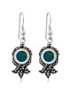 Boucles d'oreilles pierre d'Eilat et grenade argentée
