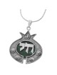Collier Grenade en Argent et Pierre d'Eilat avec Chai