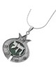 Collier Grenade en Argent et Pierre d'Eilat avec Chai