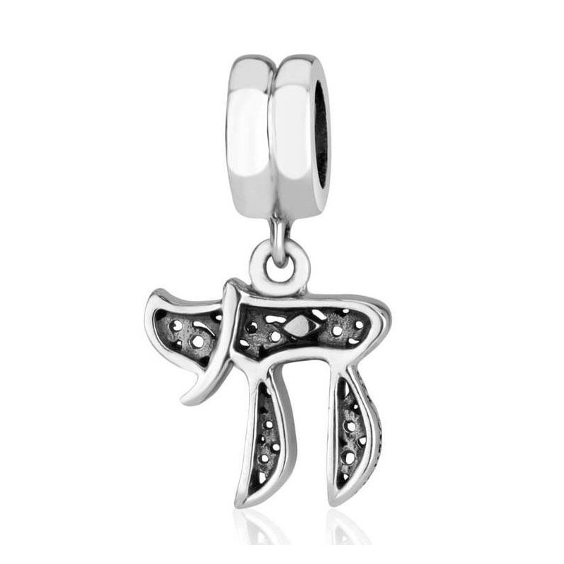 Marina Jewelry Charm pendentif Chai en argent