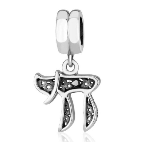 Marina Jewelry Charm pendentif Chai en argent