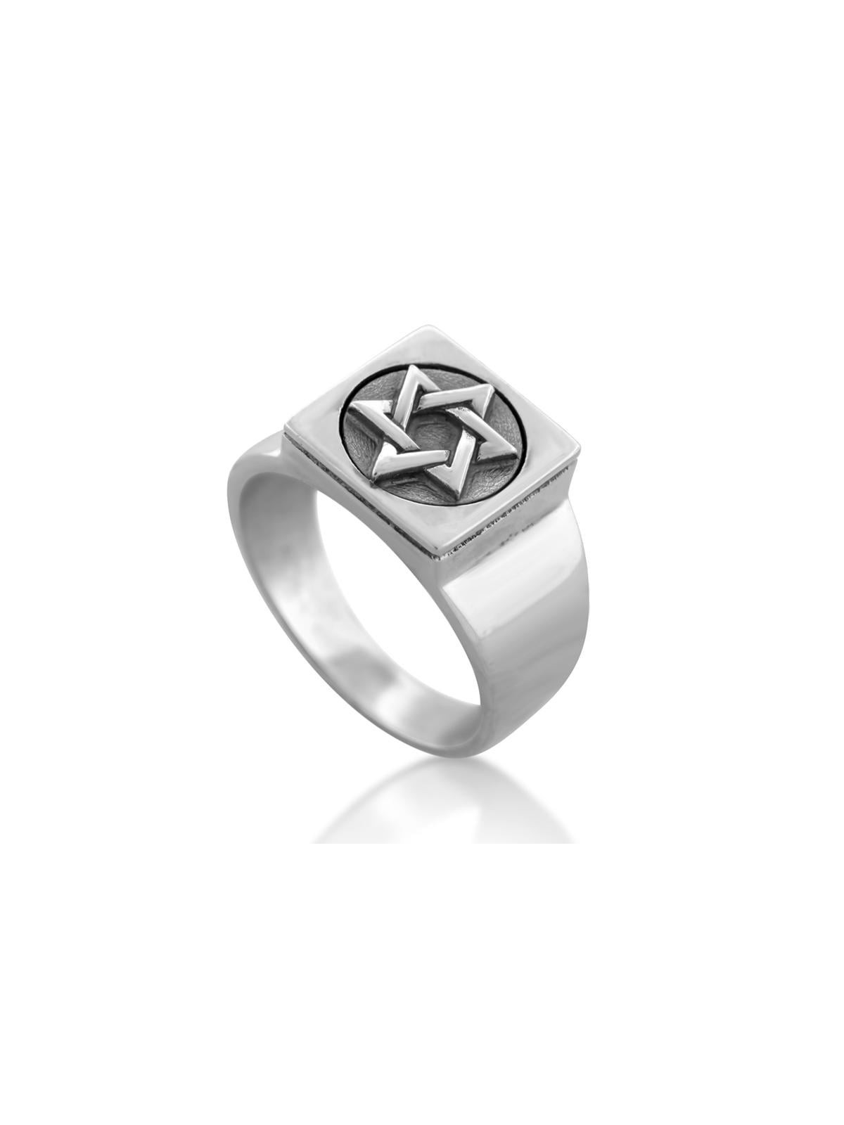 Sterling Silver Multi Shaped Star of David Ring