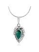 Collier coeur en argent avec pierre d'Eilat