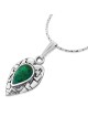 Collier coeur en argent avec pierre d'Eilat