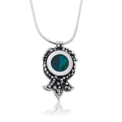 Eilat Stone and Silver Pomegranate Necklace