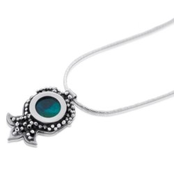 Eilat Stone and Silver Pomegranate Necklace