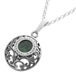 Collier boule de luxe en argent sterling et pierre d'Eilat
