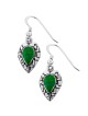 Boucles d'oreilles coeur en argent avec pierre d'Eilat