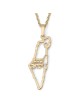 Pendentif carte d'Israël en or 14 carats avec Shema Yisrael à l'intérieur