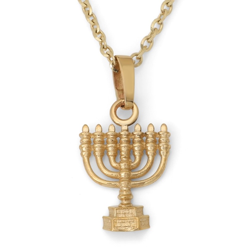14K Gold Menorah Pendant by Rafael Jewelry