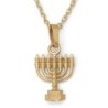 14K Gold Menorah Pendant by Rafael Jewelry