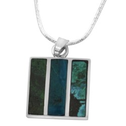 Sterling Silver and Eilat Stone Satellite Necklace