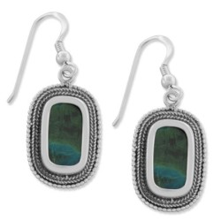 Boucles d'oreilles d'enchantement en argent sterling et pierre d'Eilat