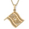 Women's 14K Gold Filigree Star of David Flag Pendant