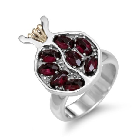 Rafael Jewelry Grenade en argent sterling et or jaune 14 carats avec garn