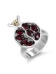 Rafael Jewelry Grenade en argent sterling et or jaune 14 carats avec garn