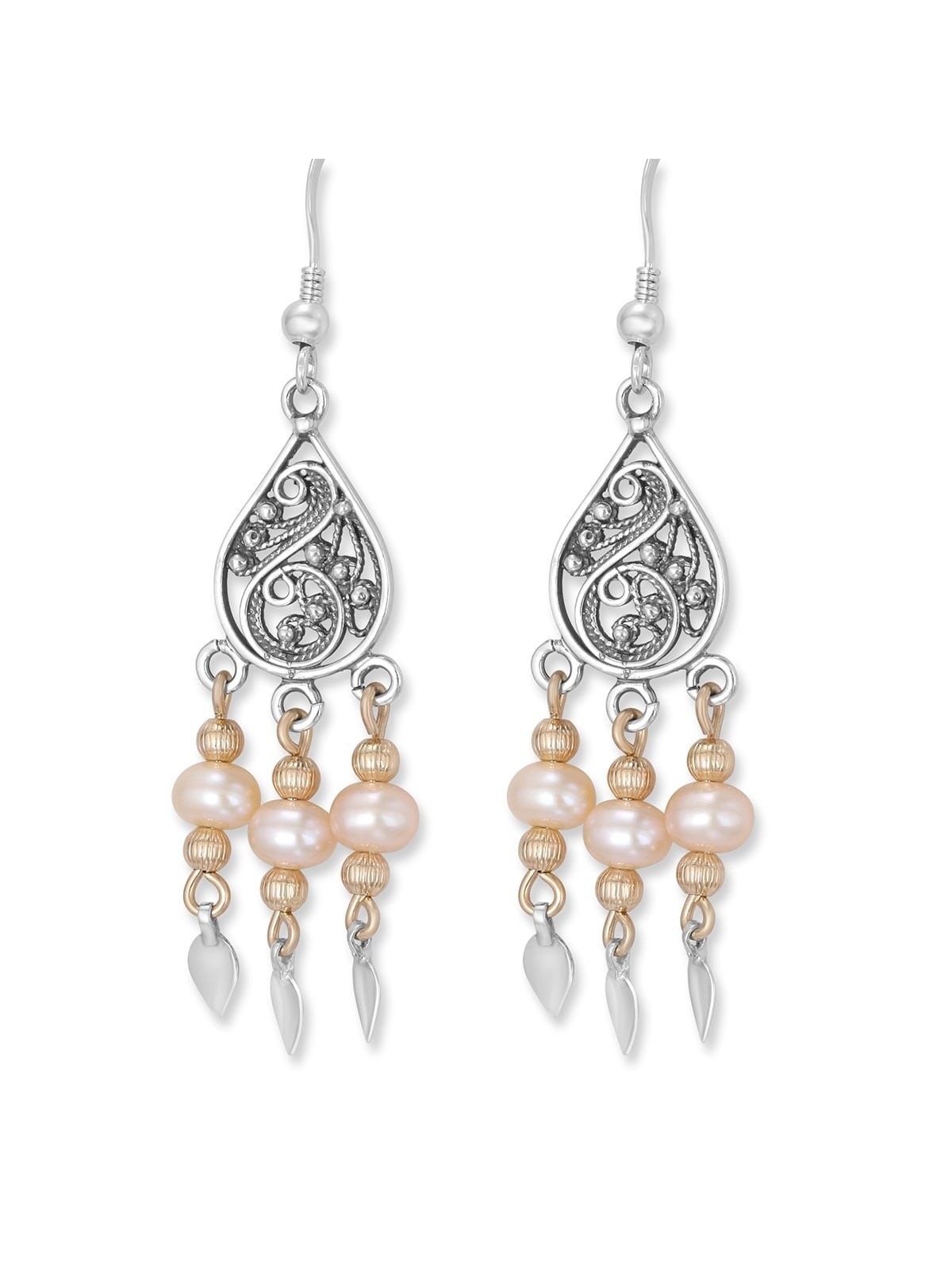 Rafael Jewelry Filigree Sterling Silver with Pearls Teardrop Dream Cat