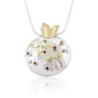 Amazing Silver and Gold Pomegranate Necklace