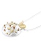Incroyable collier de grenade en argent et en or