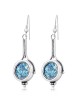 Rafael Jewelry Roman Glass and Silver Long Earrings