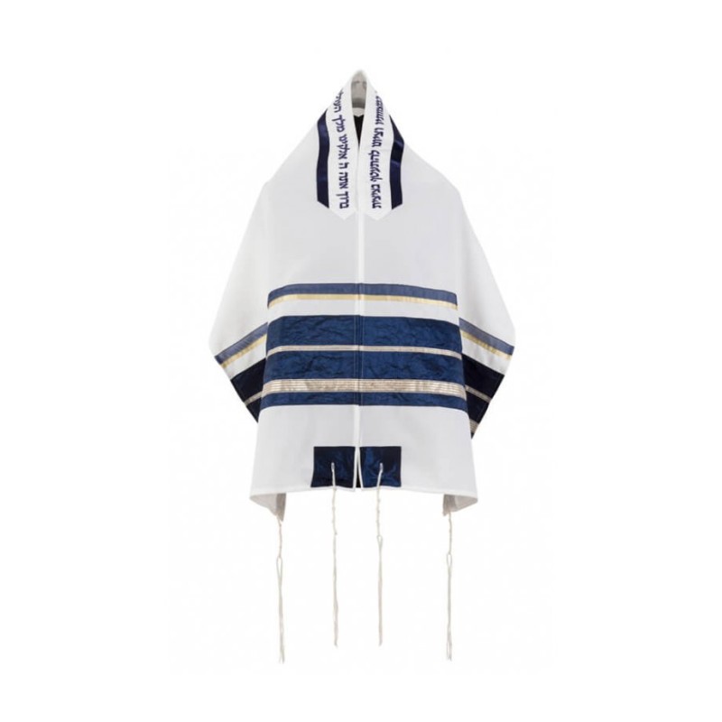 Ronit Gur Navy and Gold Stripes Tallit Prayer Shaw... | Modern Tallits