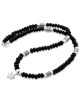 Onyx and Silver Star of David Necklace