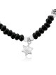 Onyx and Silver Star of David Necklace