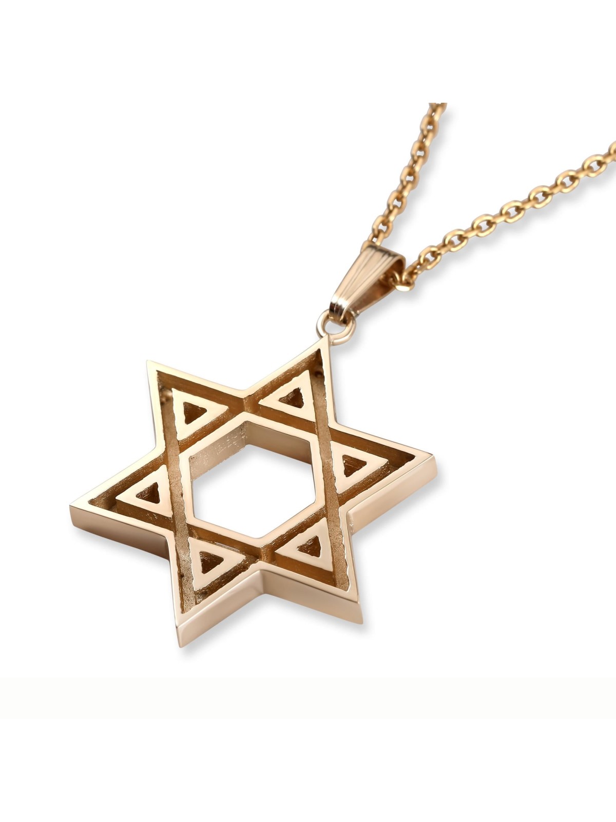 14K Yellow Gold Cutout Star of David Pendant