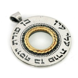 Silver & Gold Spinning Wheel Necklace - Porat Yosef (Genesis 49:22)