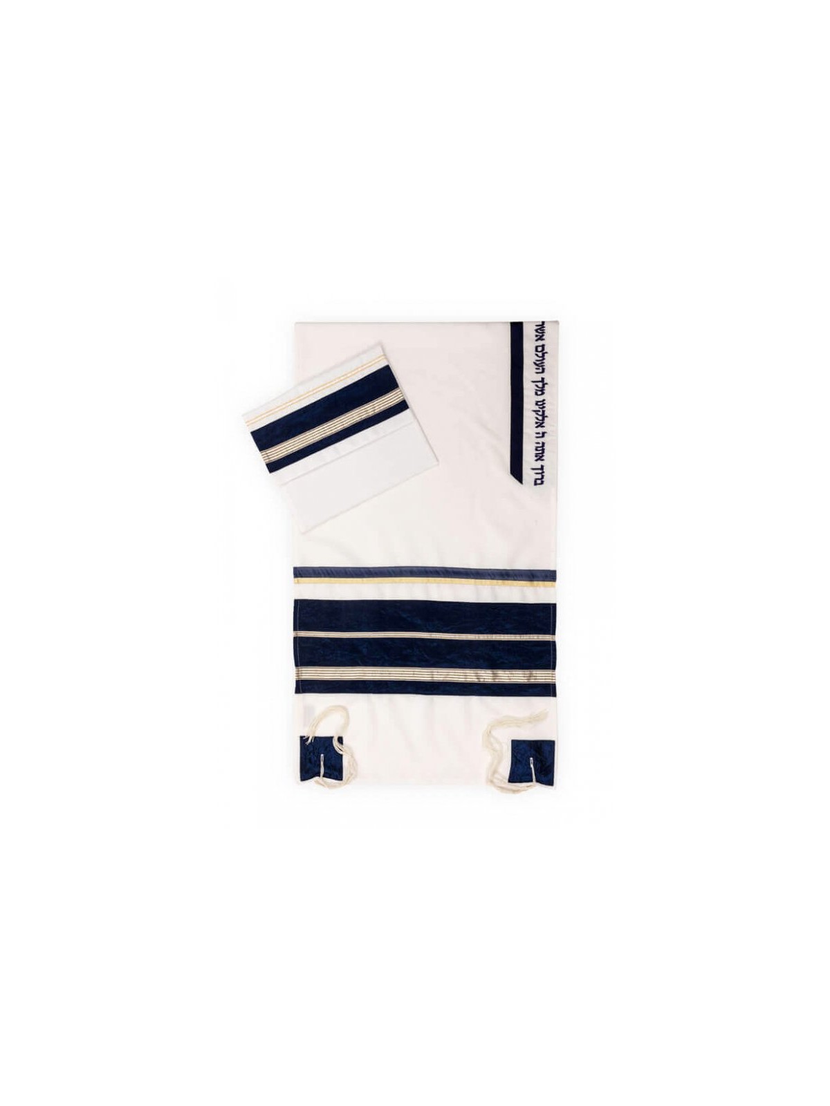 Ronit Gur Navy and Gold Stripes Tallit Prayer Shaw... | Modern Tallits