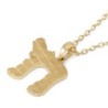 14K Gold Chai Pendant Necklace with Western Wall Design
