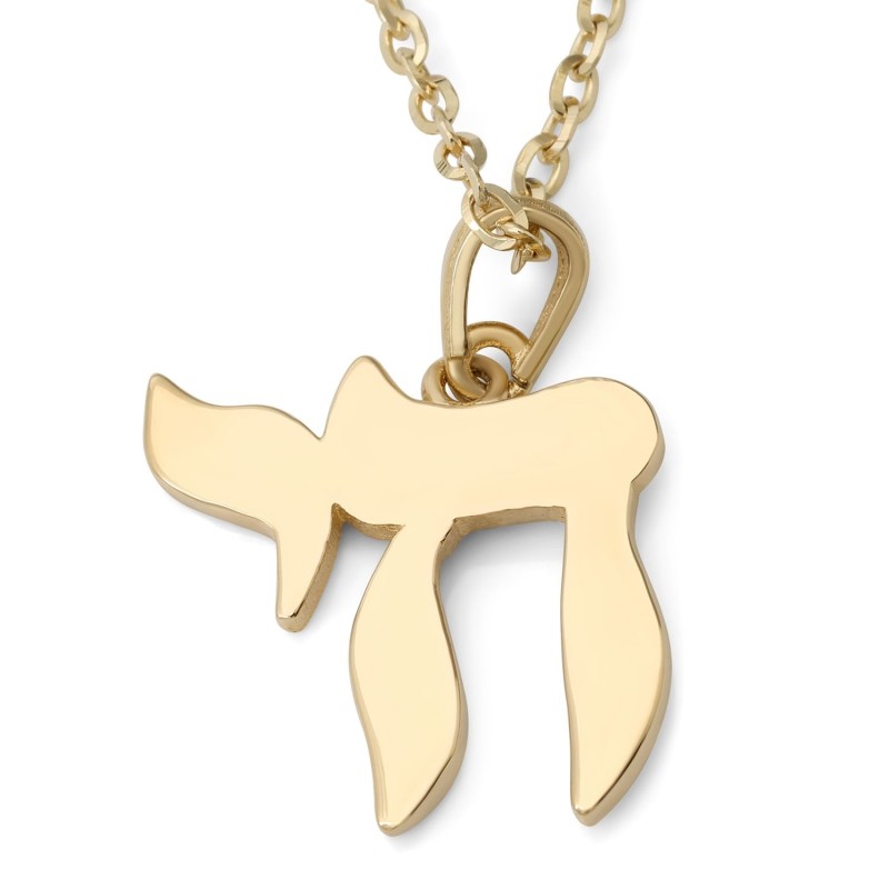 Minimalist 14K Gold Chai Pendant Necklace for Women