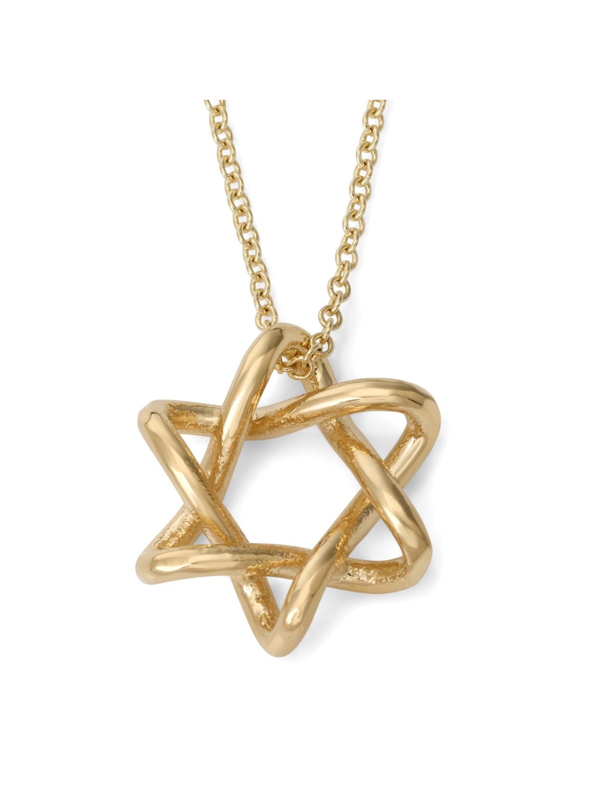 14K Gold Minimalist Star of David Pendant for Women