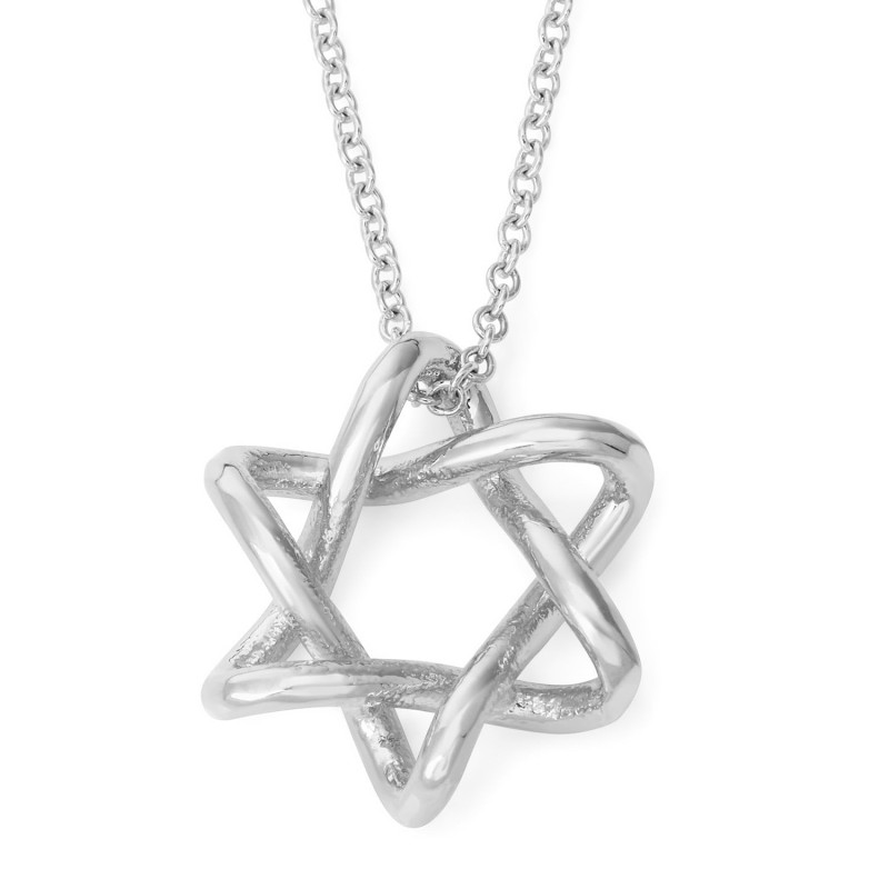 Pendentif étoile de David minimaliste en or 14 carats pour femme