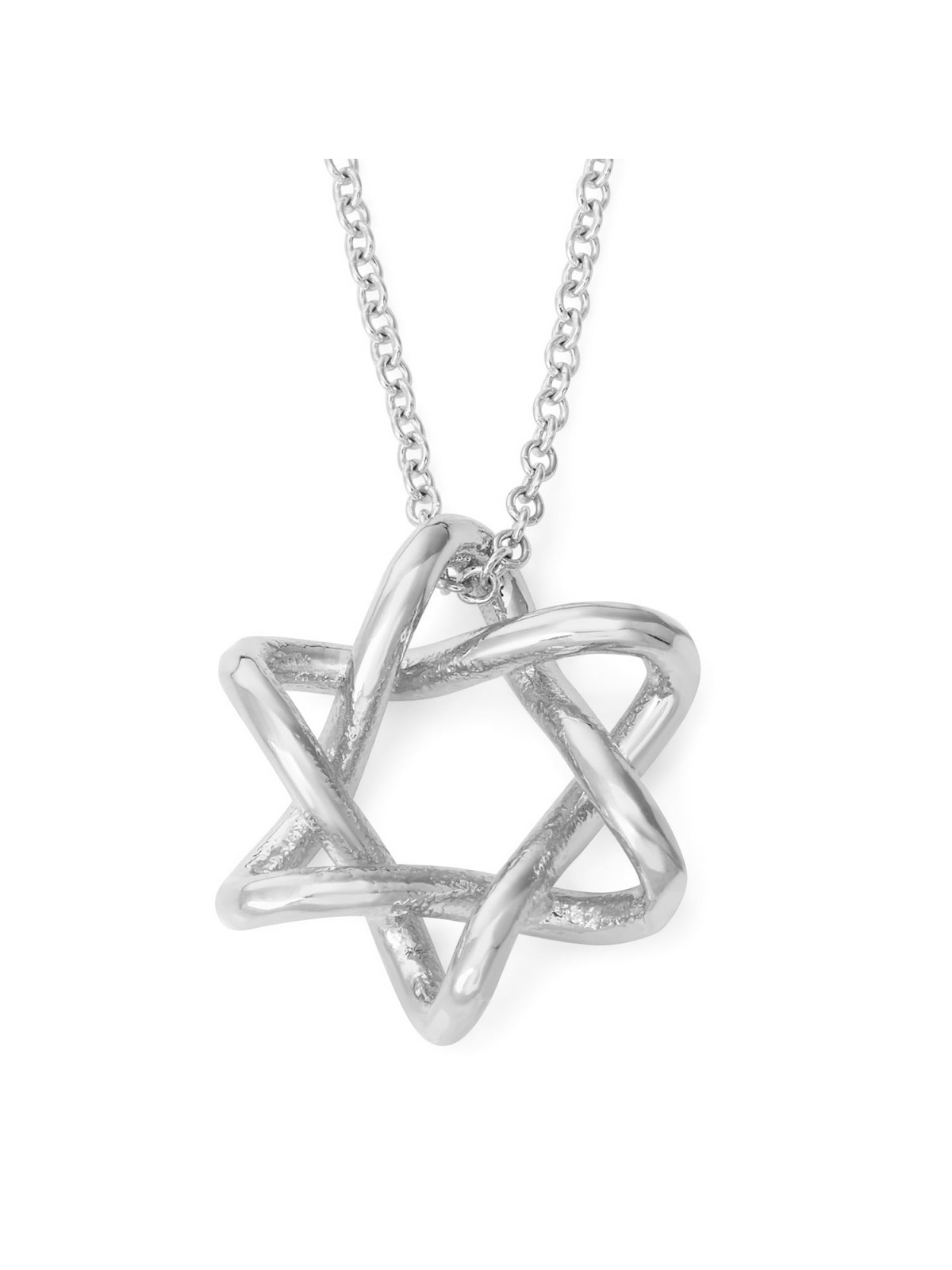 Pendentif étoile de David minimaliste en or 14 carats pour femme