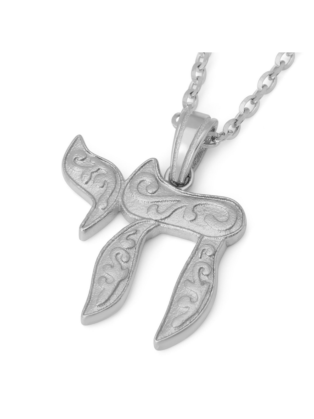 14K Gold Filigree Chai Pendant Necklace for Women