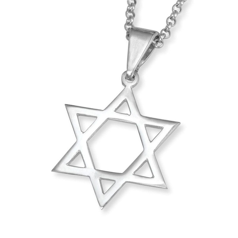 Collier pendentif étoile de David classique en argent sterling