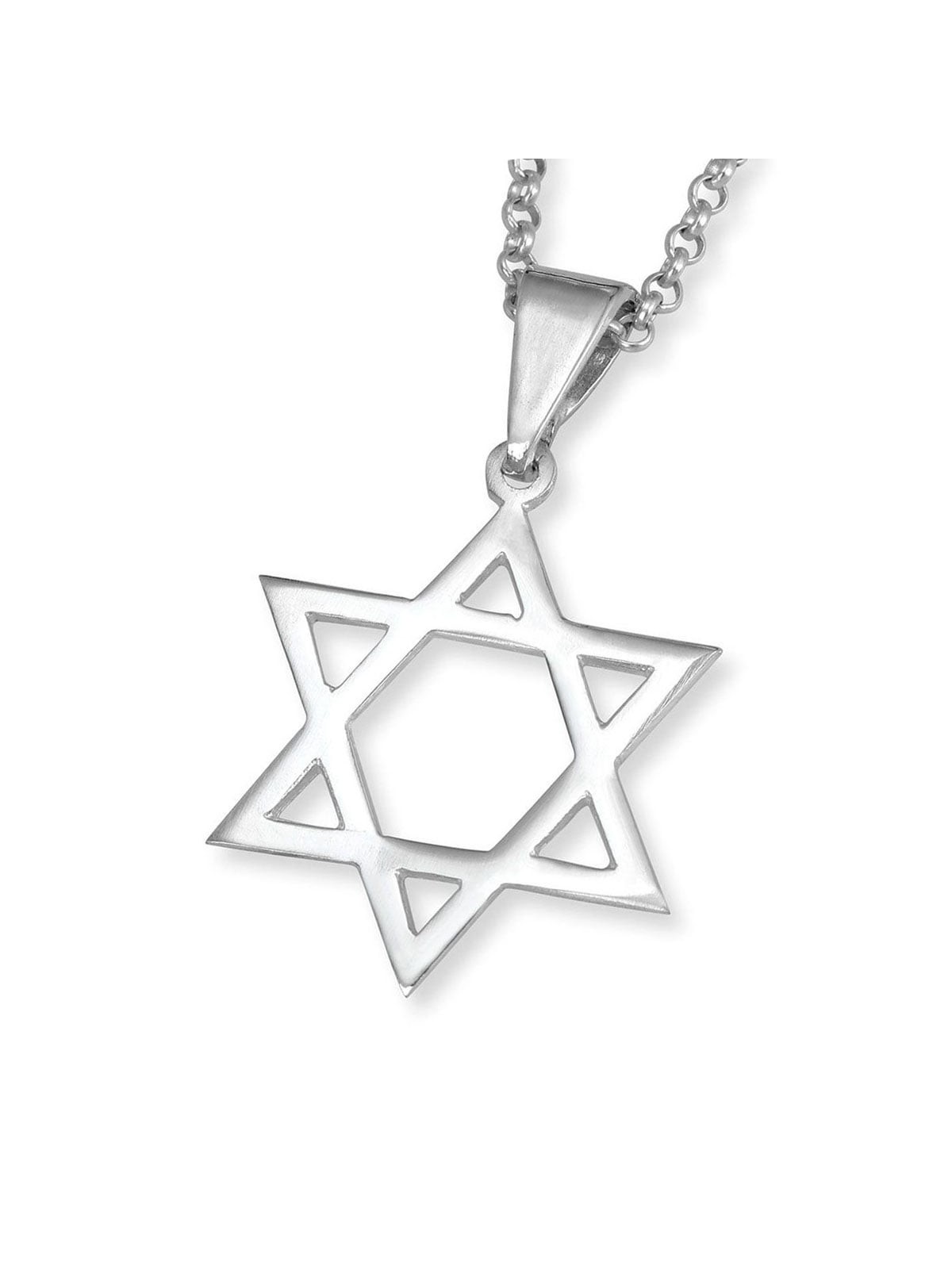 Classic Sterling Silver Star of David Pendant Necklace