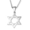 Classic Sterling Silver Star of David Pendant Necklace