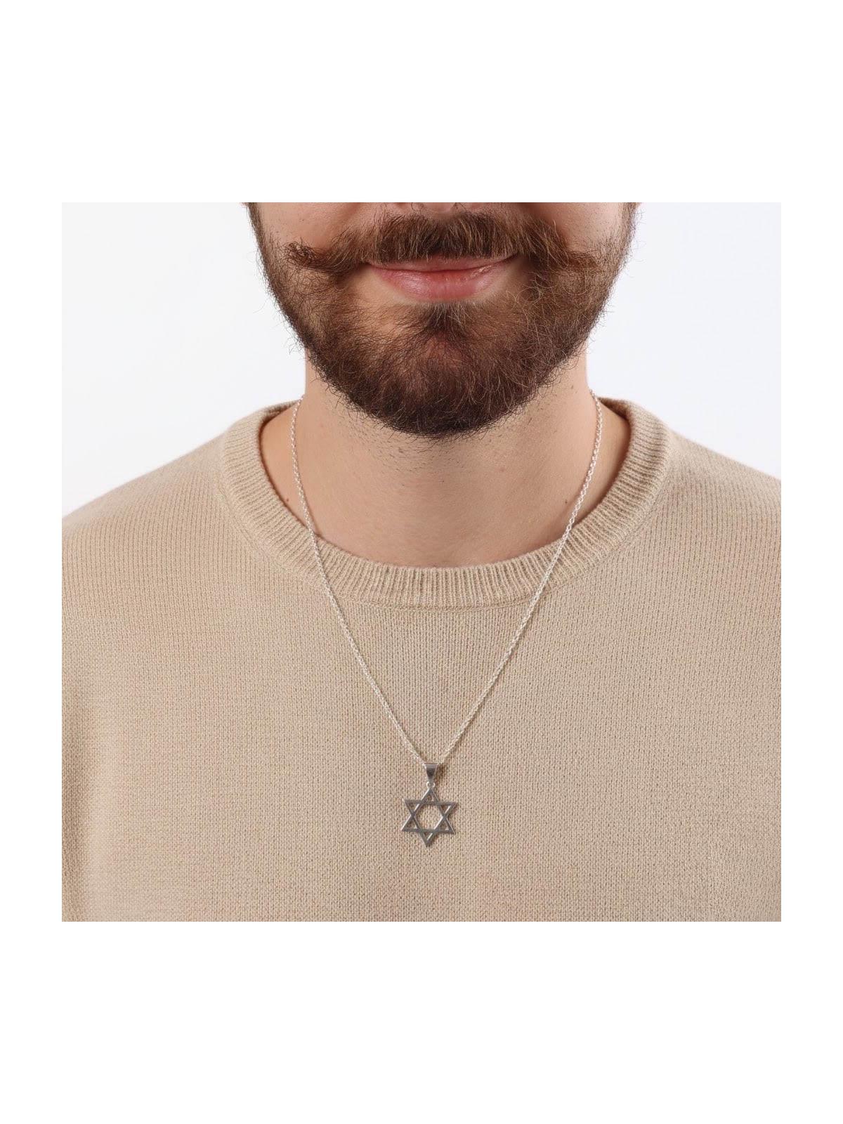 Classic Sterling Silver Star of David Pendant Necklace