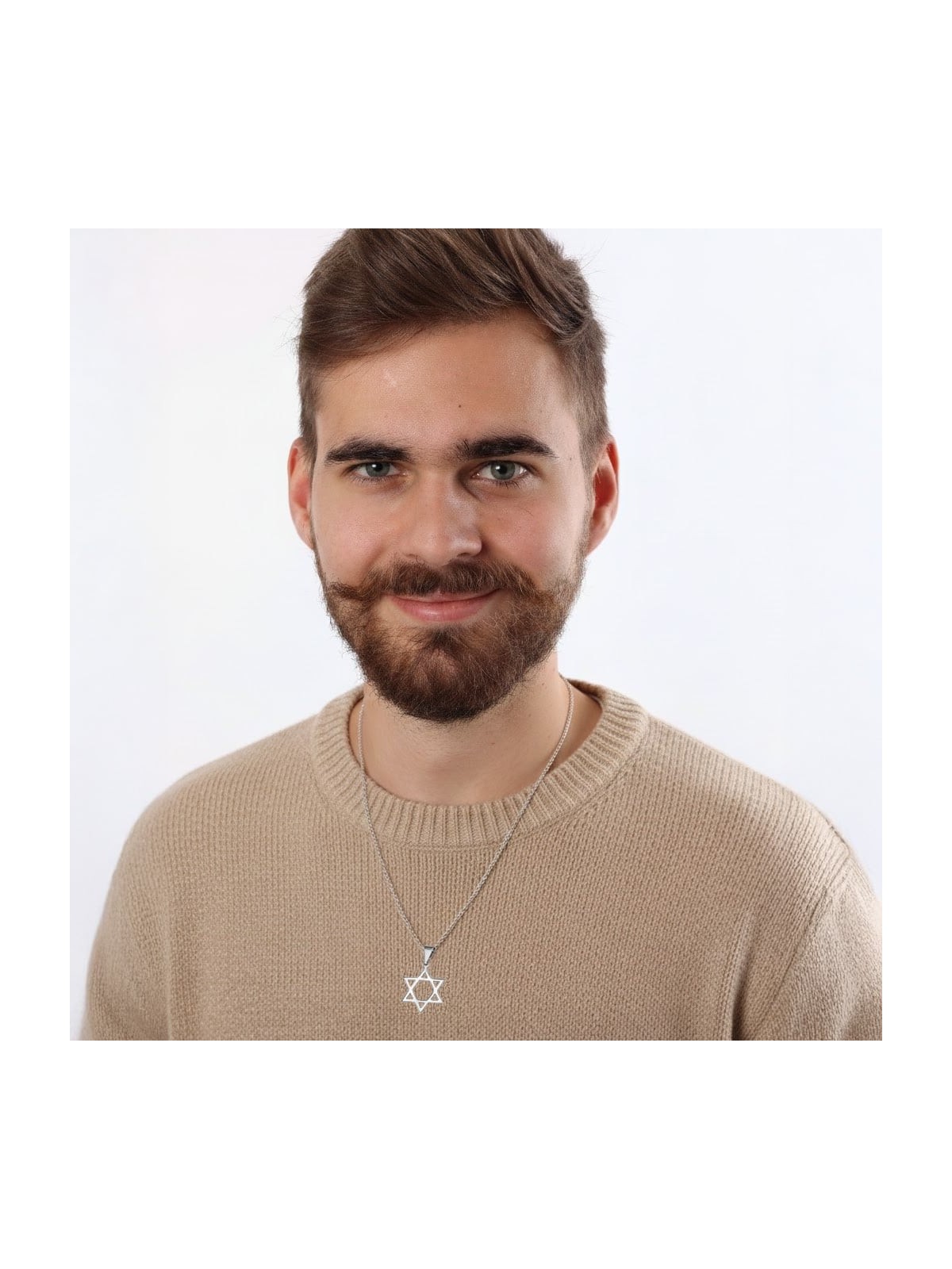 Classic Sterling Silver Star of David Pendant Necklace