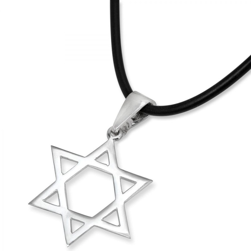Classic Sterling Silver Star of David Pendant Necklace