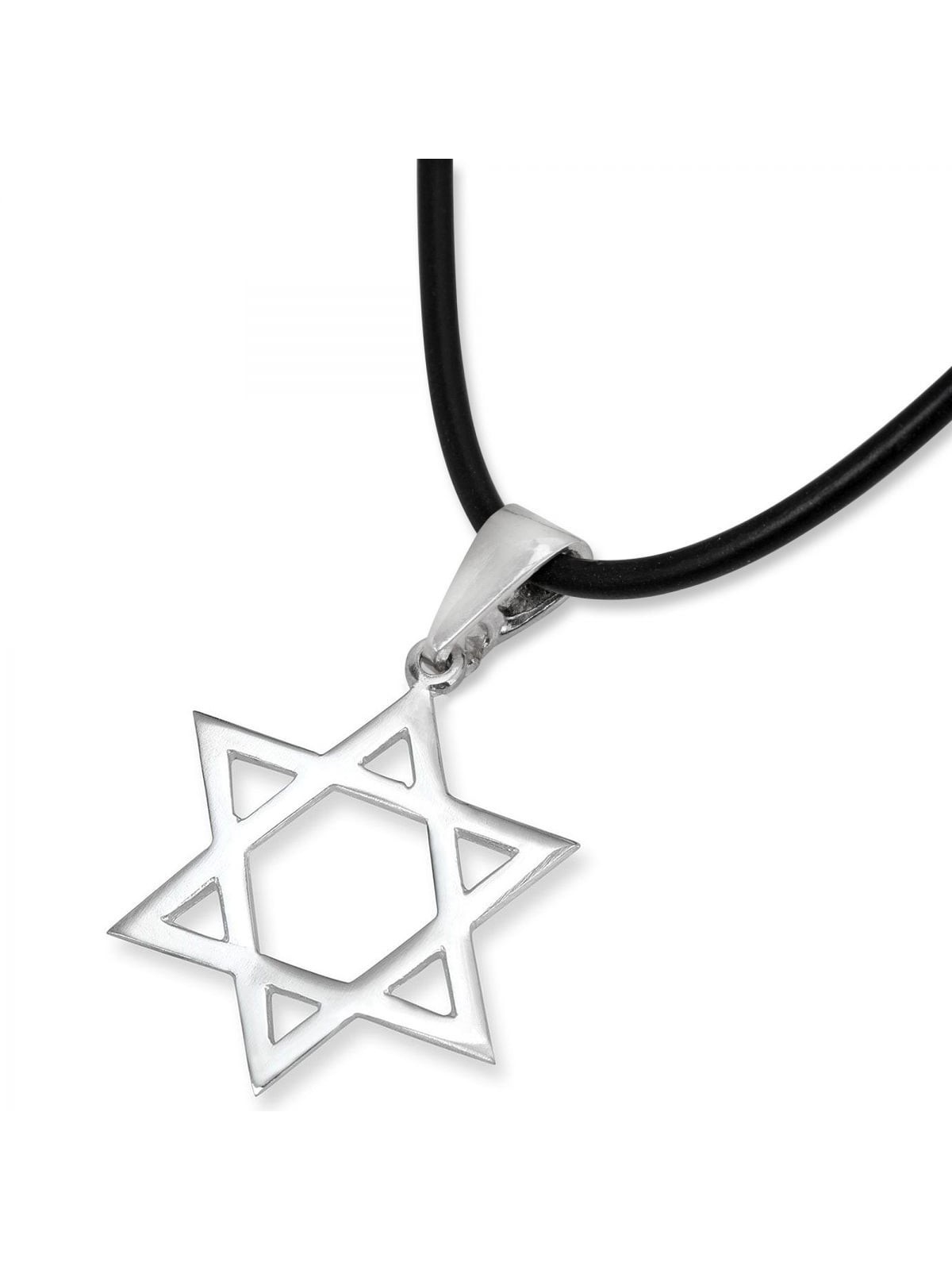 Classic Sterling Silver Star of David Pendant Necklace