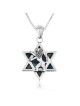 Sterling Silver Eilat Stone Star of David Unisex Pendant with Lion of