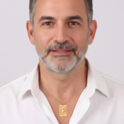 Silver Priestly Blessing Dog Tag Necklace with Cut-Out Star of David