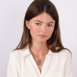 Silver Priestly Blessing Dog Tag Necklace with Cut-Out Star of David