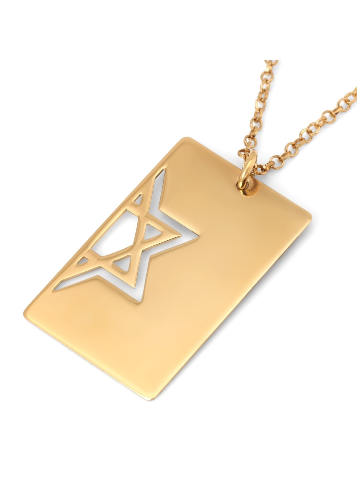 Collier en argent avec plaque d'identité de bénédiction sacerdotale avec étoile de David découpée