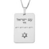 Luxury Thickness Am Yisrael Chai and Star of David Dog Tag Necklace -