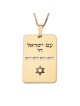Luxury Thickness Am Yisrael Chai and Star of David Dog Tag Necklace -