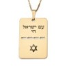 Luxury Thickness Am Yisrael Chai and Star of David Dog Tag Necklace -